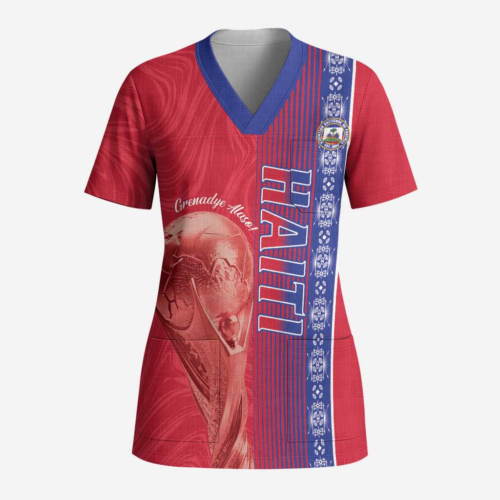Custom Afro-Haiti Football Scrub Top 2026 Grenadye Alaso Red Version - African Pride