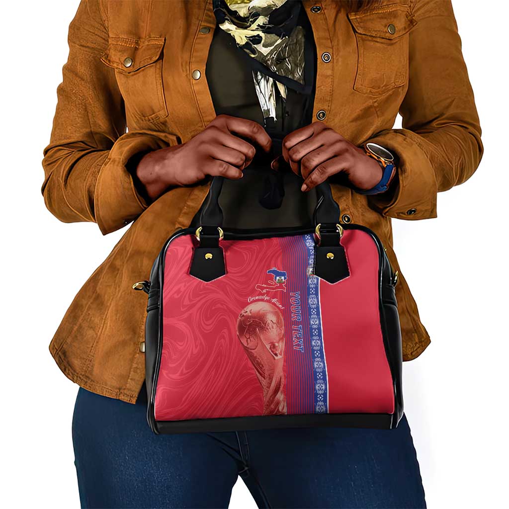 Custom Afro-Haiti Football Shoulder Handbag 2026 Grenadye Alaso Red Version - African Pride