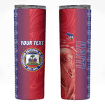 Custom Afro-Haiti Football Skinny Tumbler 2026 Grenadye Alaso Red Version - African Pride