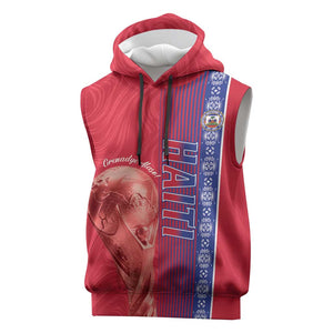 Custom Afro-Haiti Football Sleeveless Hoodie 2026 Grenadye Alaso Red Version - African Pride