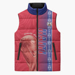 Custom Afro-Haiti Football Sleeveless Puffer Jacket 2026 Grenadye Alaso Red Version - African Pride