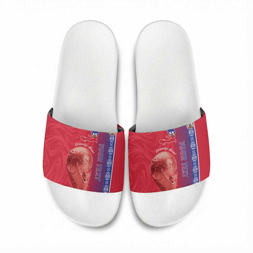 Custom Afro-Haiti Football Slide Sandals 2026 Grenadye Alaso Red Version - African Pride