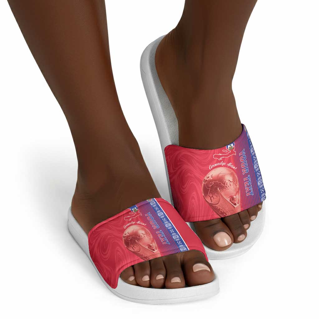 Custom Afro-Haiti Football Slide Sandals 2026 Grenadye Alaso Red Version - African Pride