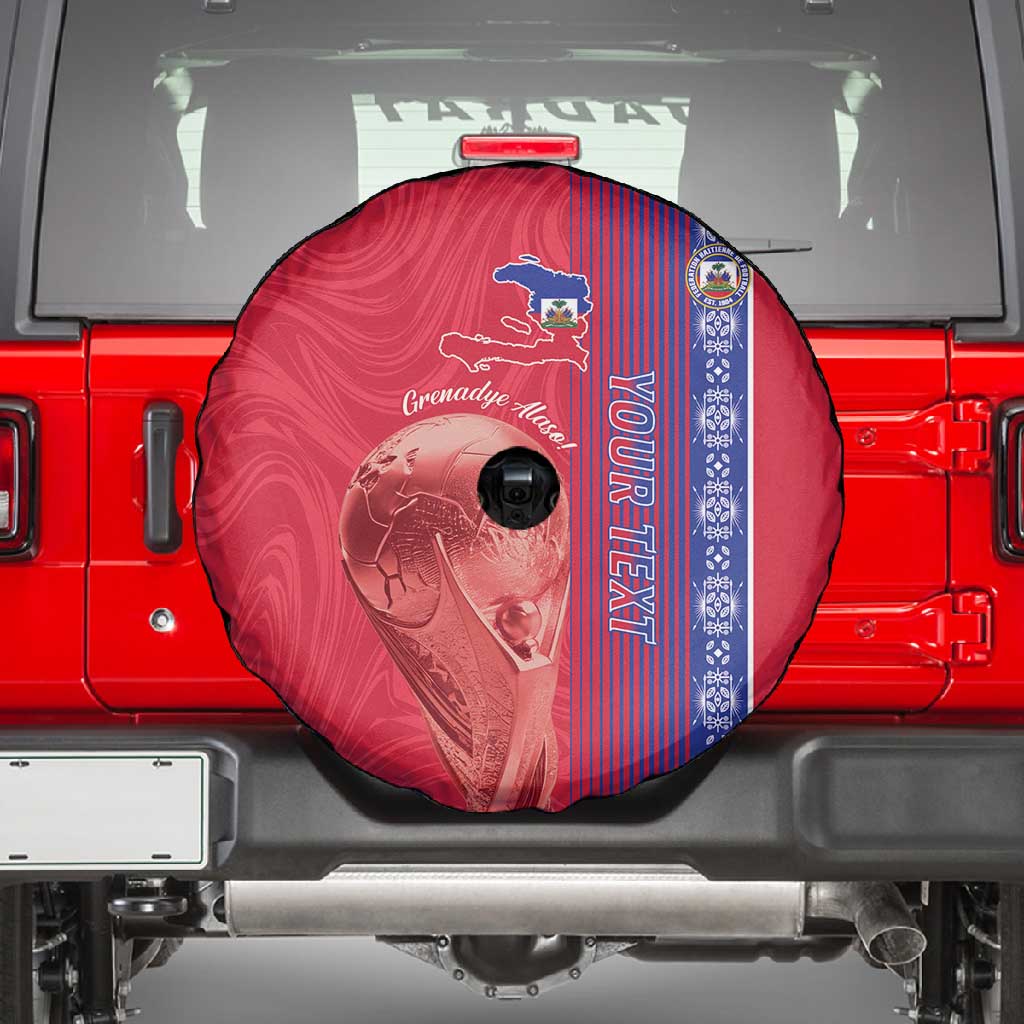 Custom Afro-Haiti Football Spare Tire Cover 2026 Grenadye Alaso Red Version - African Pride