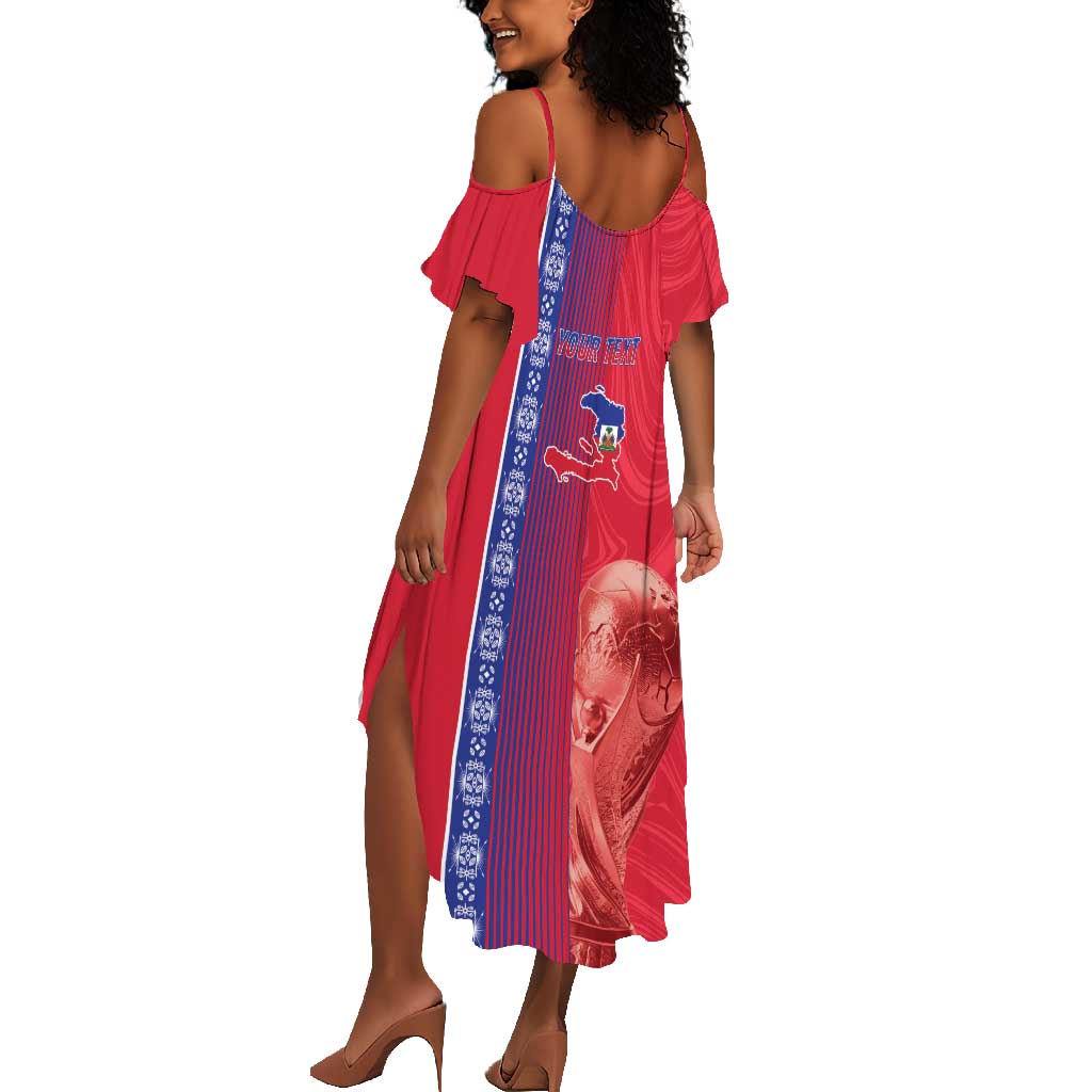 Custom Afro-Haiti Football Summer Maxi Dress 2026 Grenadye Alaso Red Version LT14