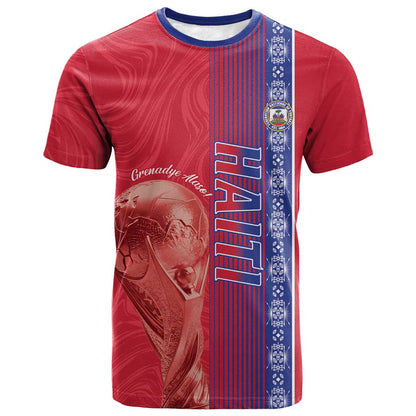 Custom Afro-Haiti Football T shirt 2026 Grenadye Alaso Red Version LT14