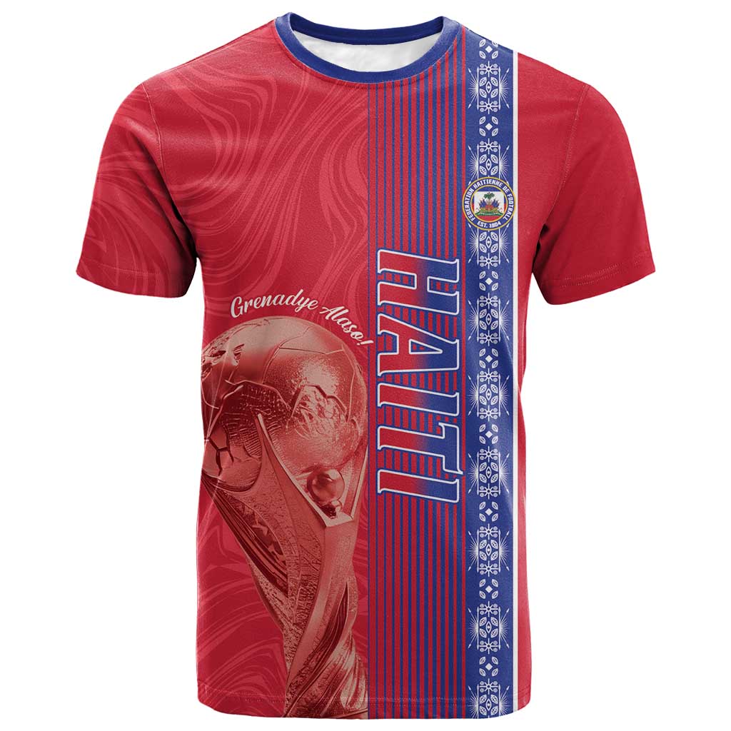 Custom Afro-Haiti Football T shirt 2026 Grenadye Alaso Red Version LT14