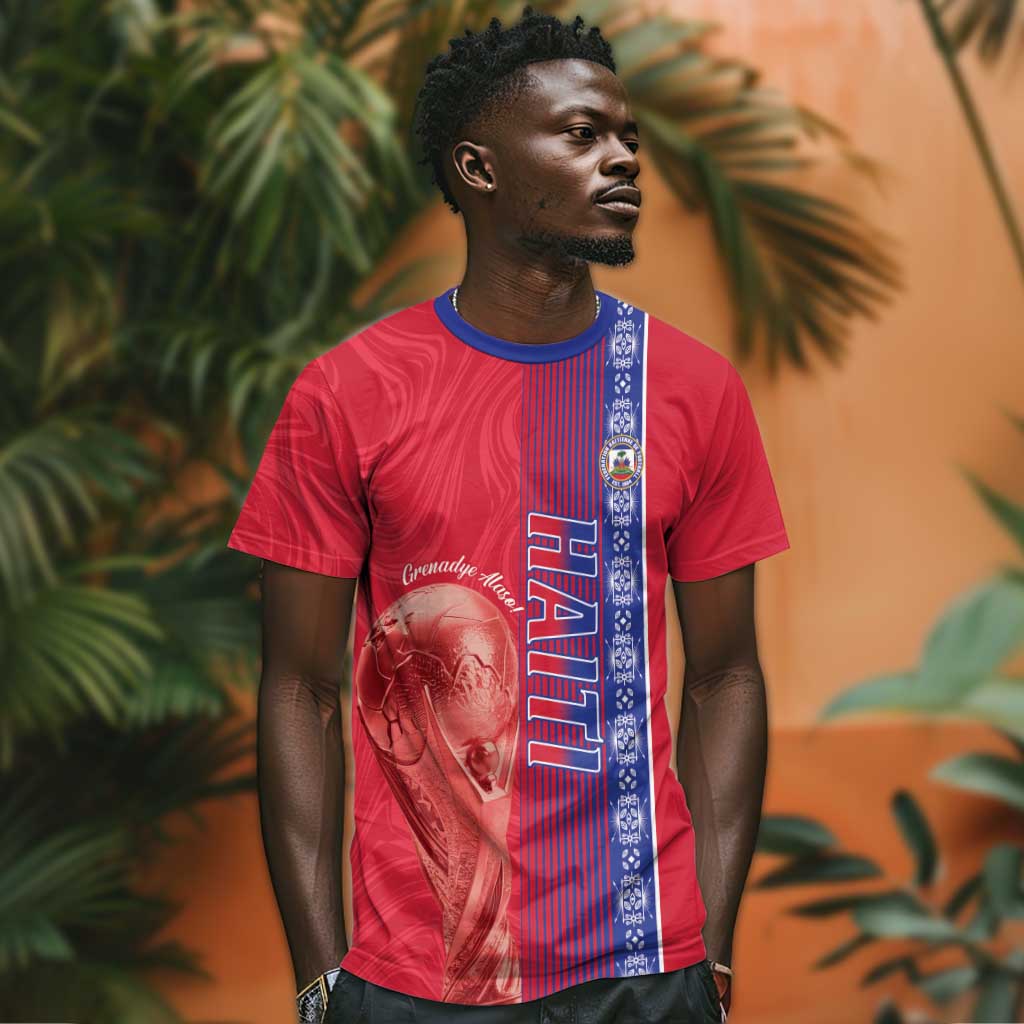 Custom Afro-Haiti Football T shirt 2026 Grenadye Alaso Red Version LT14