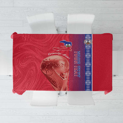 Custom Afro-Haiti Football Tablecloth 2026 Grenadye Alaso Red Version - African Pride