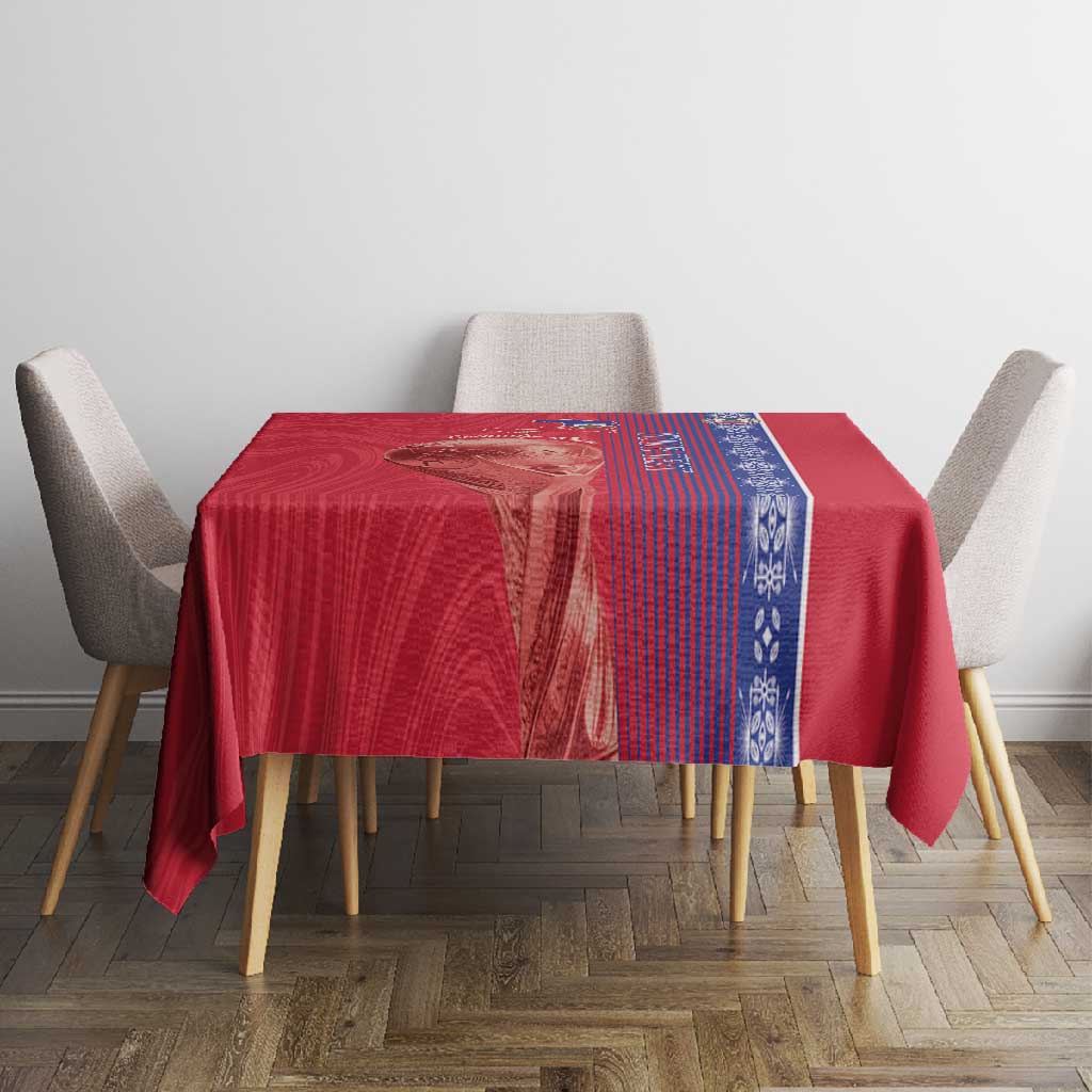 Custom Afro-Haiti Football Tablecloth 2026 Grenadye Alaso Red Version - African Pride