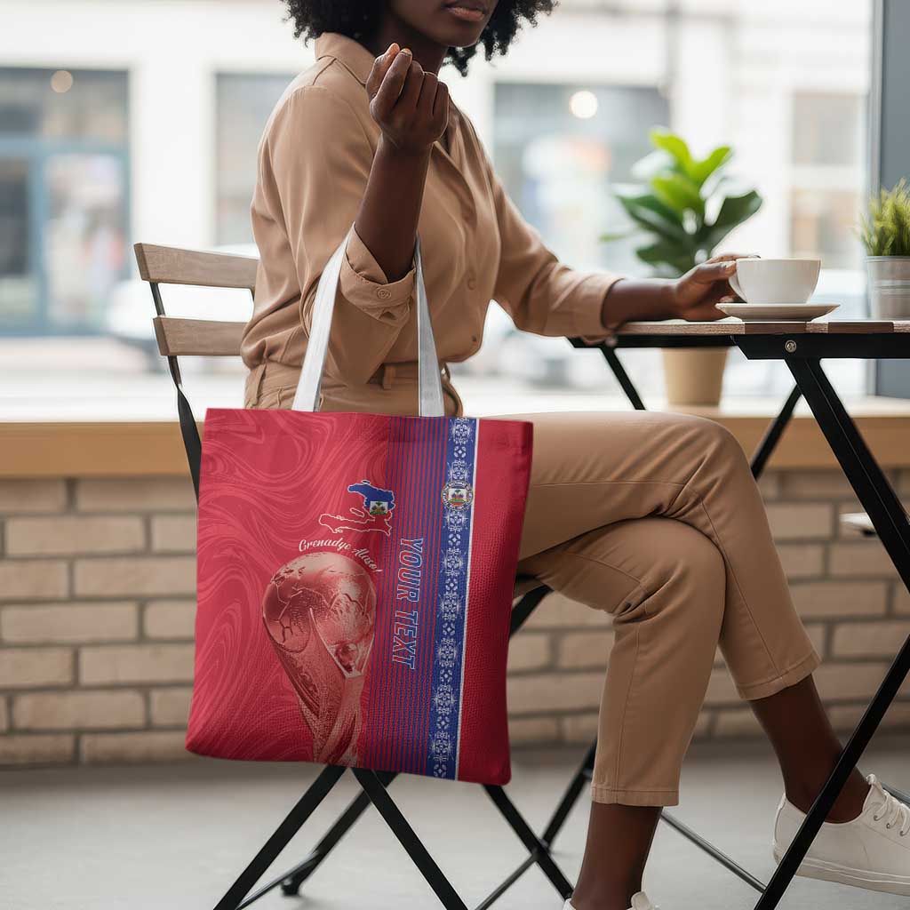 Custom Afro-Haiti Football Tote Bag 2026 Grenadye Alaso Red Version - African Pride