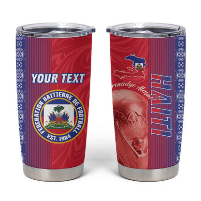Custom Afro-Haiti Football Tumbler Cup 2026 Grenadye Alaso Red Version - African Pride