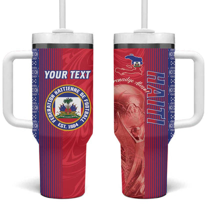 Custom Afro-Haiti Football Tumbler With Handle 2026 Grenadye Alaso Red Version - African Pride