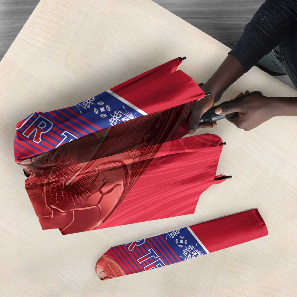 Custom Afro-Haiti Football Umbrella 2026 Grenadye Alaso Red Version - African Pride