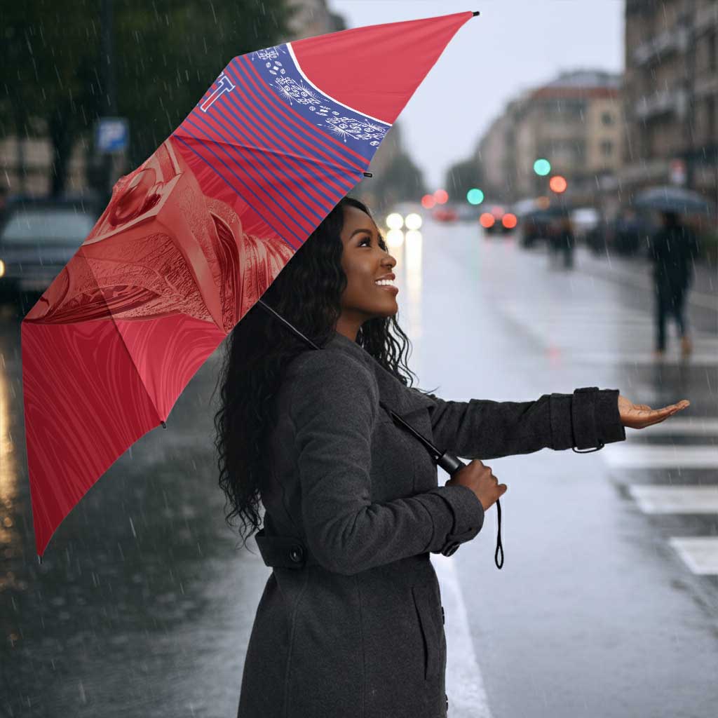 Custom Afro-Haiti Football Umbrella 2026 Grenadye Alaso Red Version - African Pride