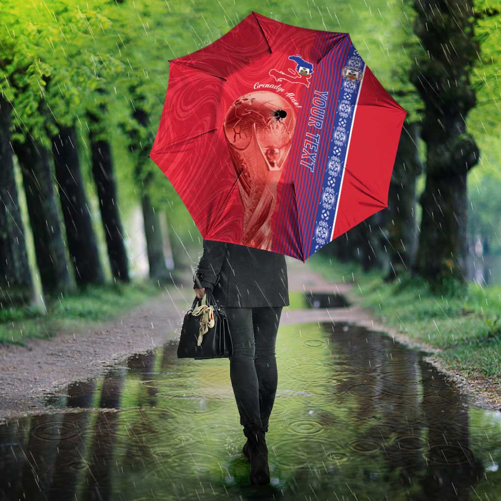 Custom Afro-Haiti Football Umbrella 2026 Grenadye Alaso Red Version - African Pride