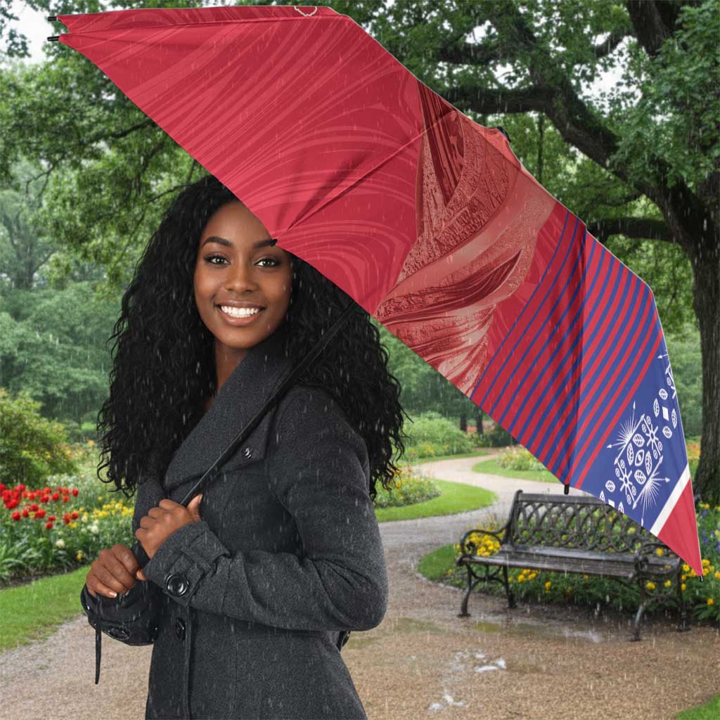 Custom Afro-Haiti Football Umbrella 2026 Grenadye Alaso Red Version - African Pride
