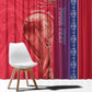 Custom Afro-Haiti Football Window Curtain 2026 Grenadye Alaso Red Version - African Pride
