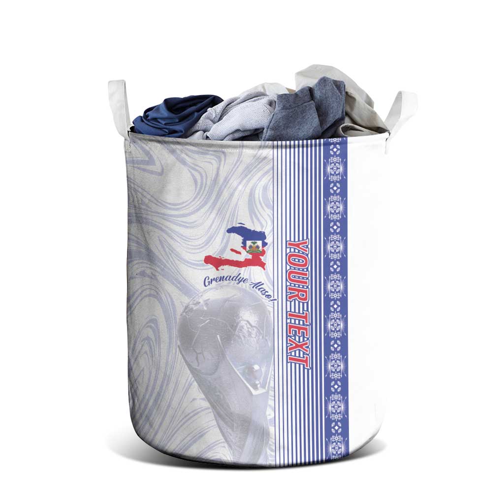Custom Afro-Haiti Football Laundry Basket 2026 Grenadye Alaso White Version - African Pride