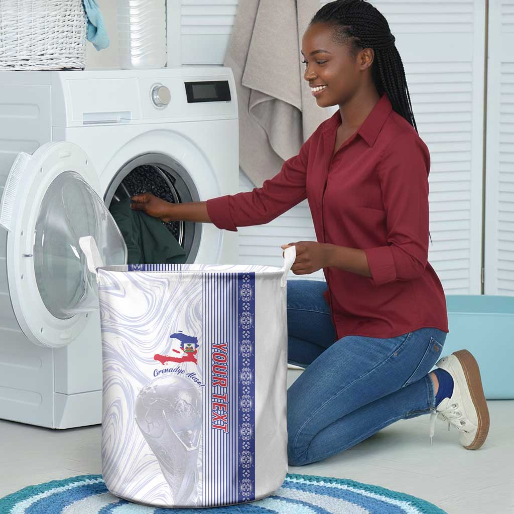 Custom Afro-Haiti Football Laundry Basket 2026 Grenadye Alaso White Version - African Pride