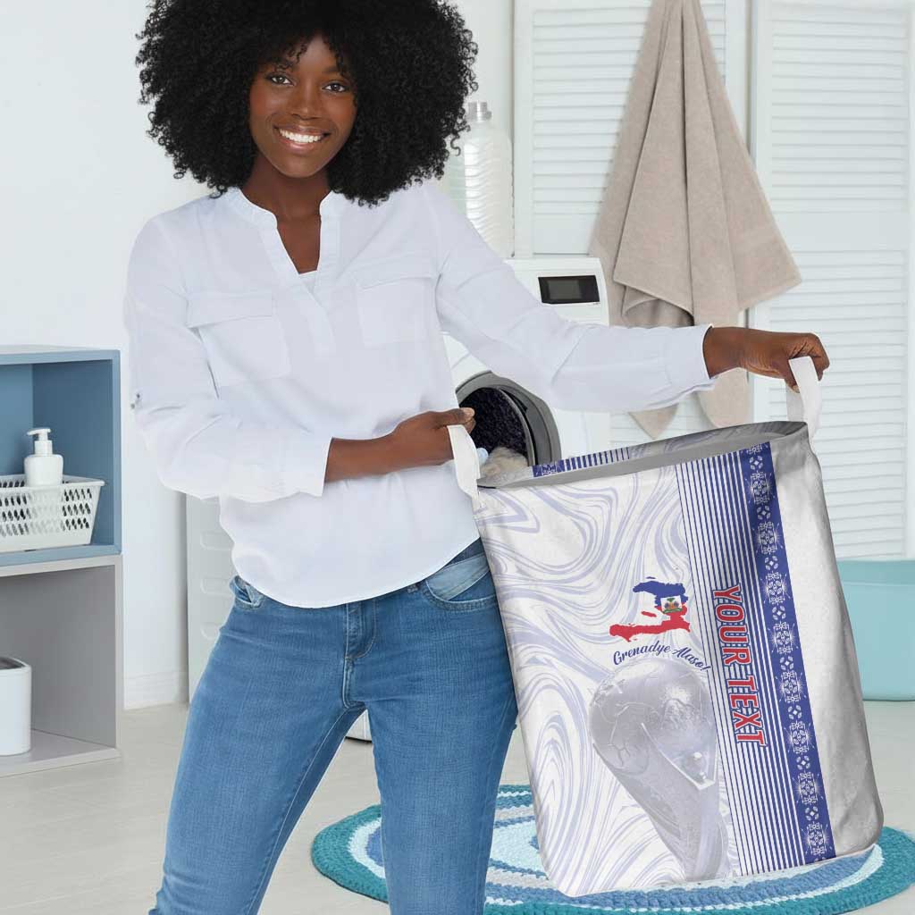 Custom Afro-Haiti Football Laundry Basket 2026 Grenadye Alaso White Version - African Pride