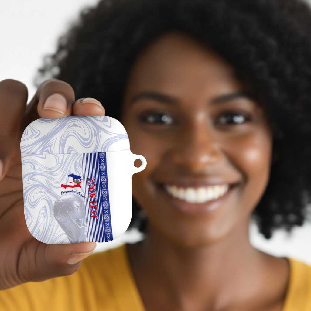 Custom Afro-Haiti Football AirPods Case 2026 Grenadye Alaso White Version - African Pride
