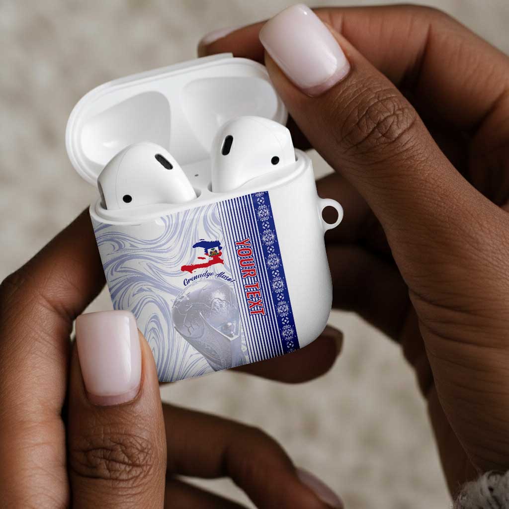 Custom Afro-Haiti Football AirPods Case 2026 Grenadye Alaso White Version - African Pride