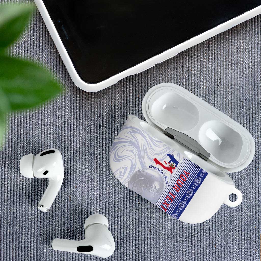 Custom Afro-Haiti Football AirPods Case 2026 Grenadye Alaso White Version - African Pride