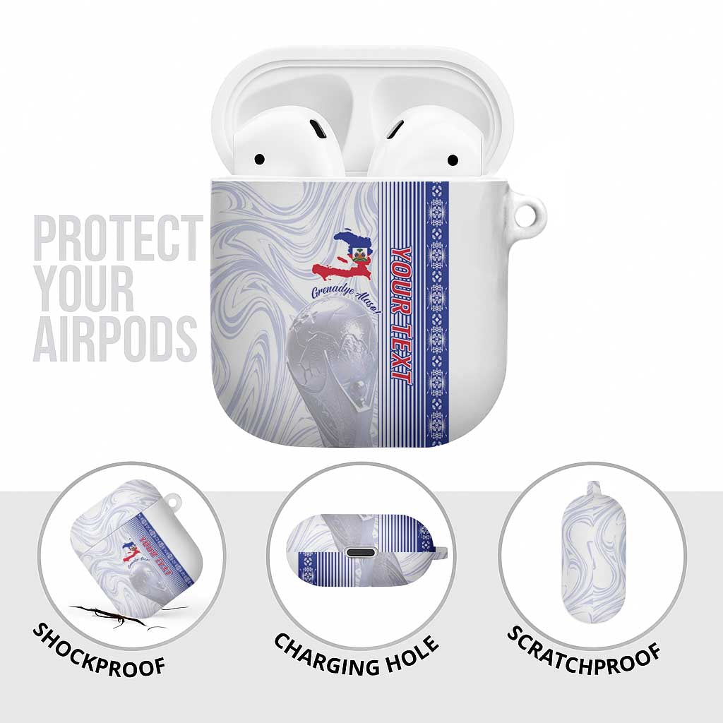 Custom Afro-Haiti Football AirPods Case 2026 Grenadye Alaso White Version - African Pride