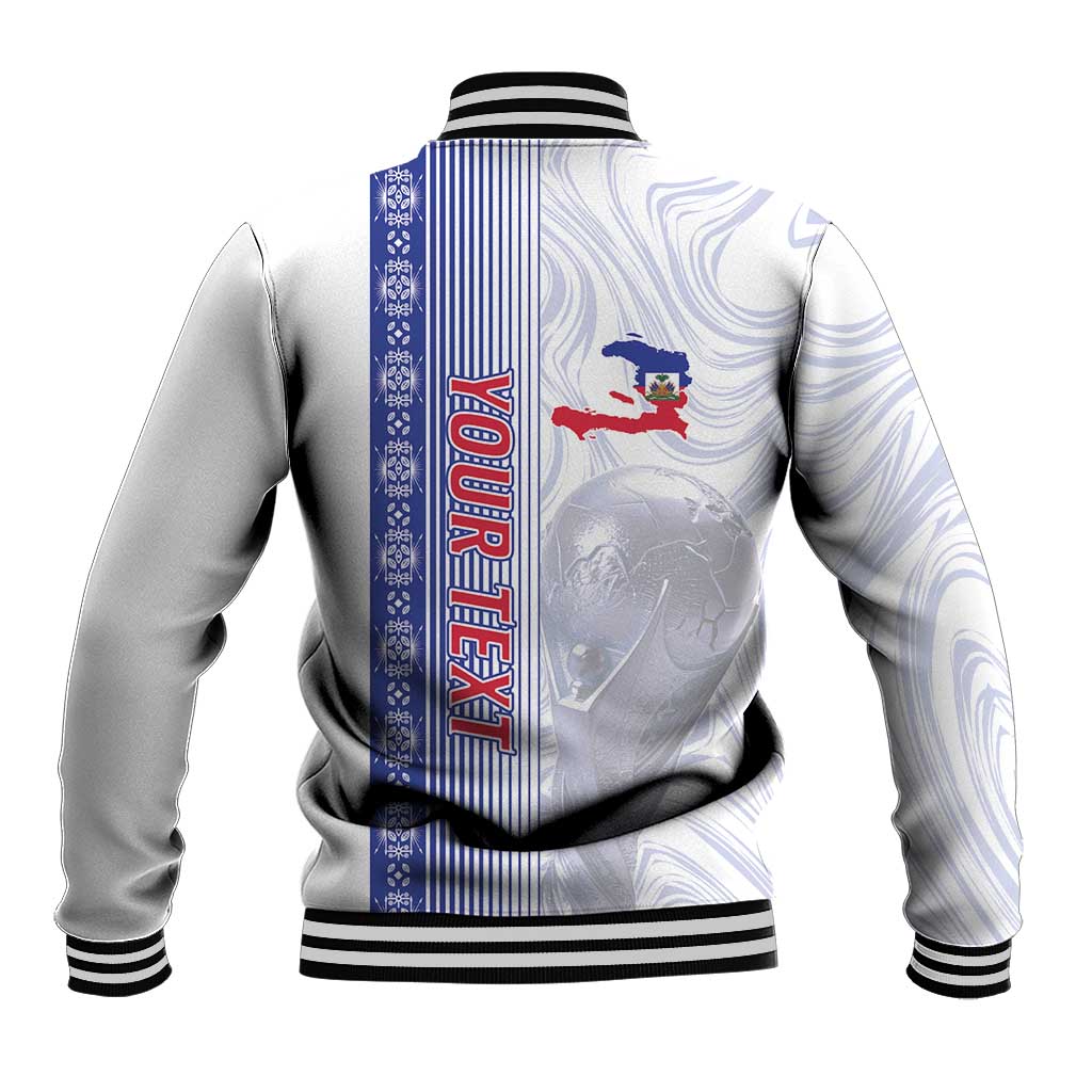 Custom Afro-Haiti Football Baseball Jacket 2026 Grenadye Alaso White Version - African Pride