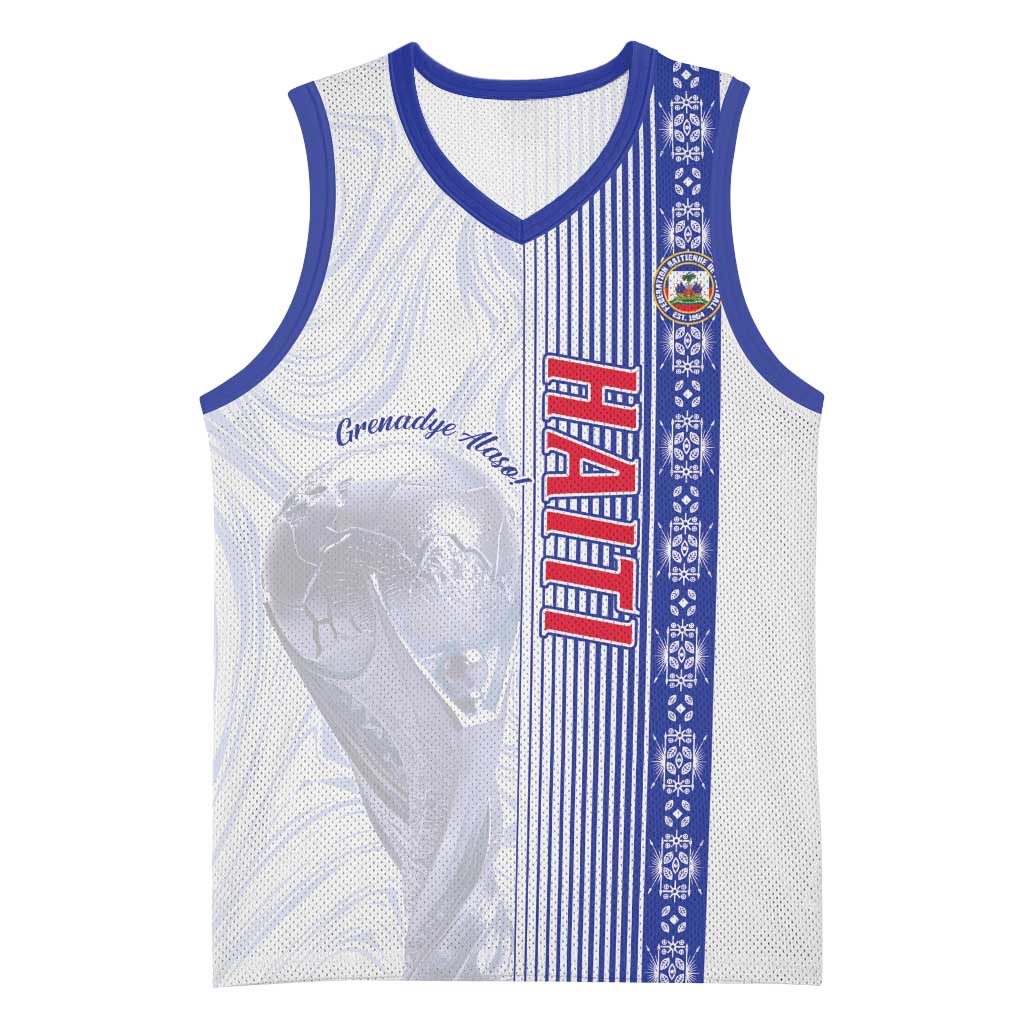 Custom Afro-Haiti Football Basketball Jersey 2026 Grenadye Alaso White Version - African Pride