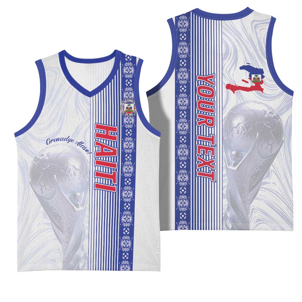 Custom Afro-Haiti Football Basketball Jersey 2026 Grenadye Alaso White Version - African Pride