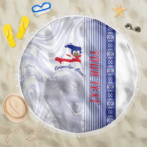 Custom Afro-Haiti Football Beach Blanket 2026 Grenadye Alaso White Version - African Pride