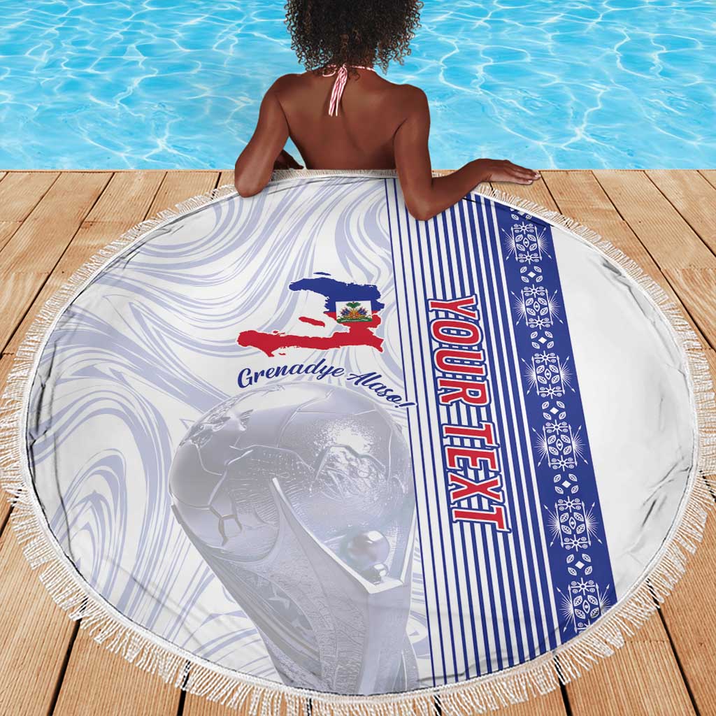 Custom Afro-Haiti Football Beach Blanket 2026 Grenadye Alaso White Version - African Pride