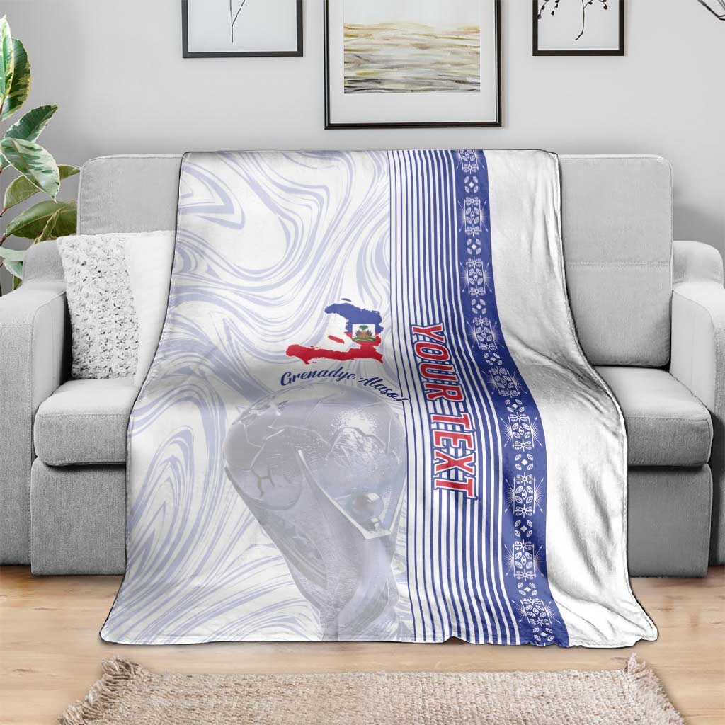 Custom Afro-Haiti Football Blanket 2026 Grenadye Alaso White Version - African Pride
