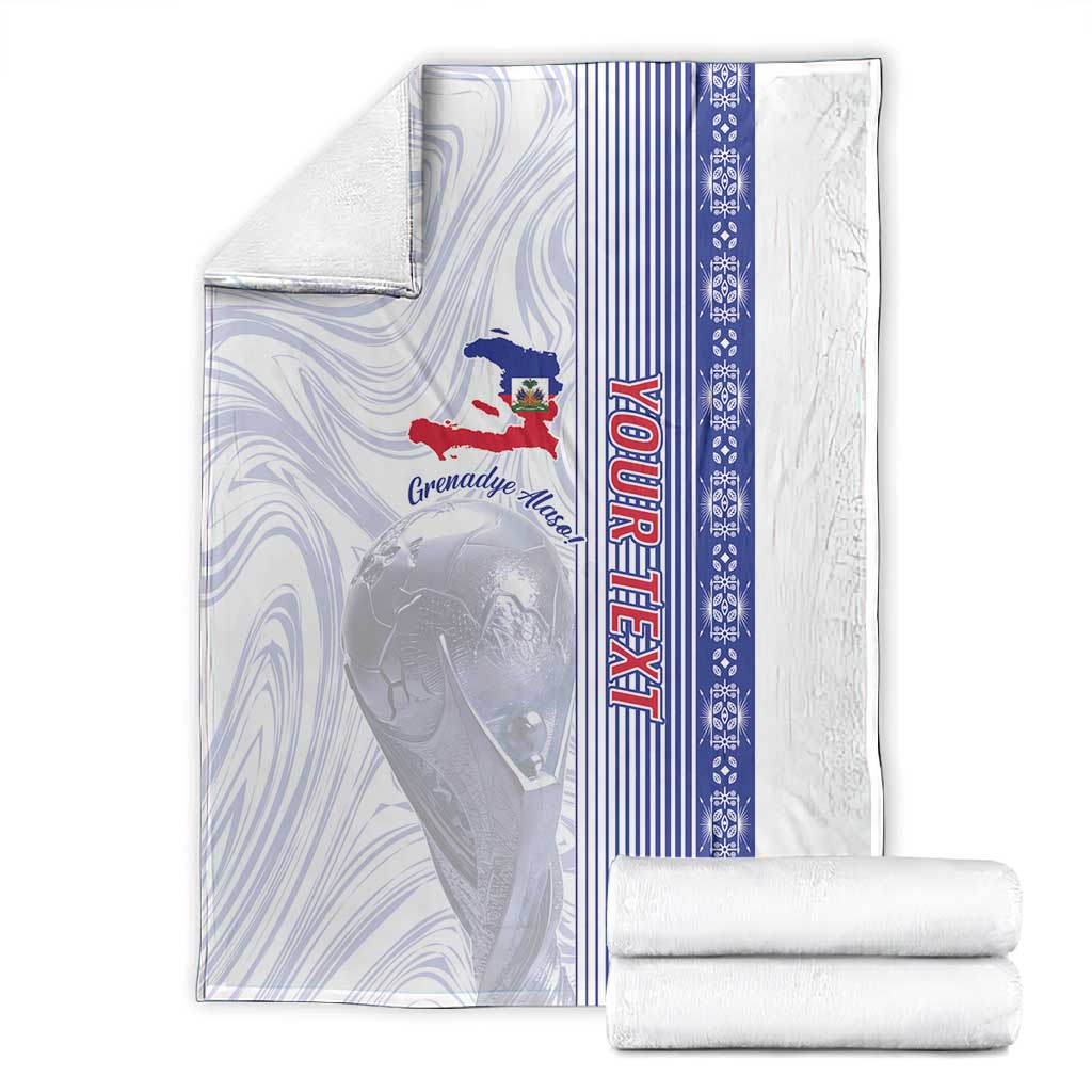 Custom Afro-Haiti Football Blanket 2026 Grenadye Alaso White Version - African Pride