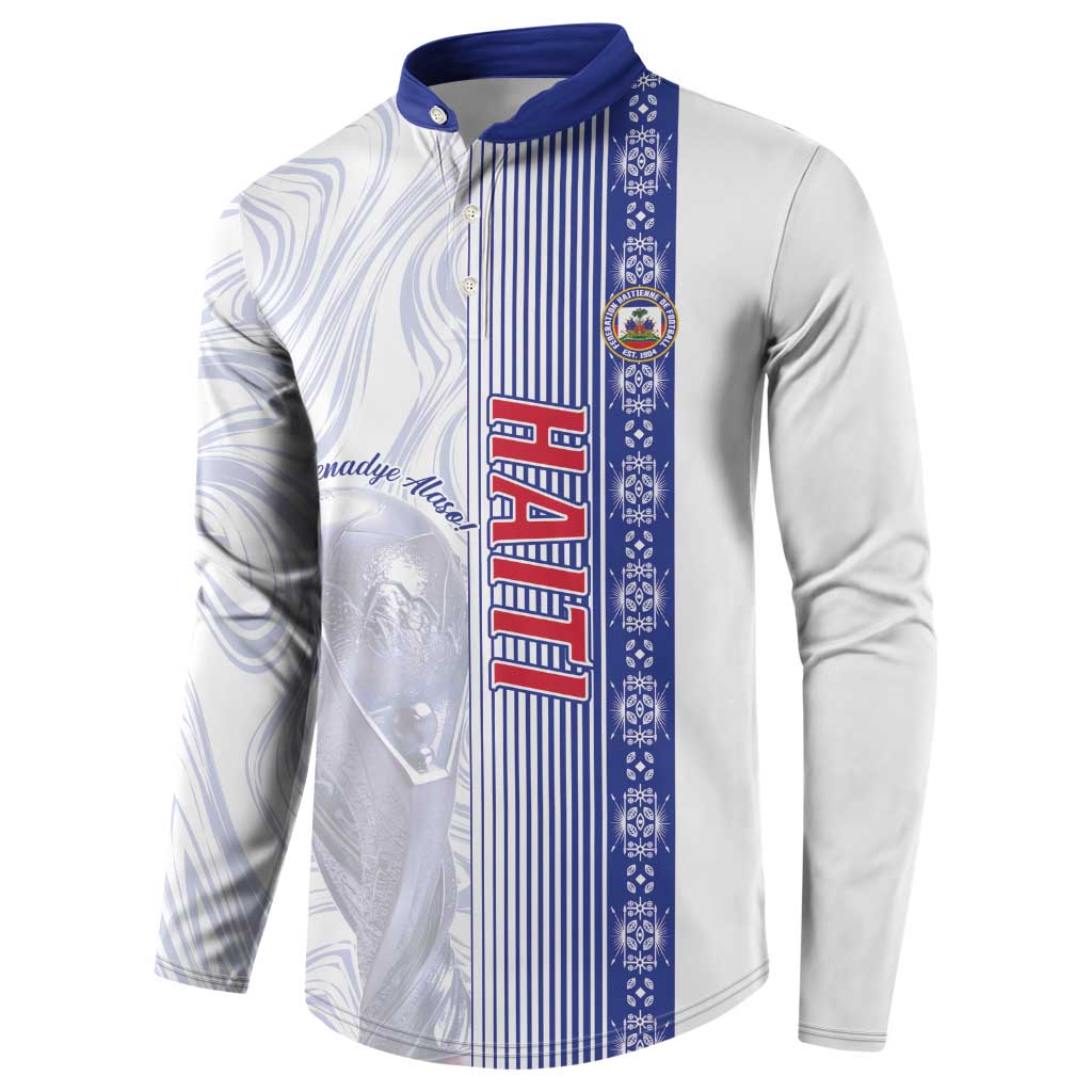 Custom Afro-Haiti Football Button Sweatshirt 2026 Grenadye Alaso White Version