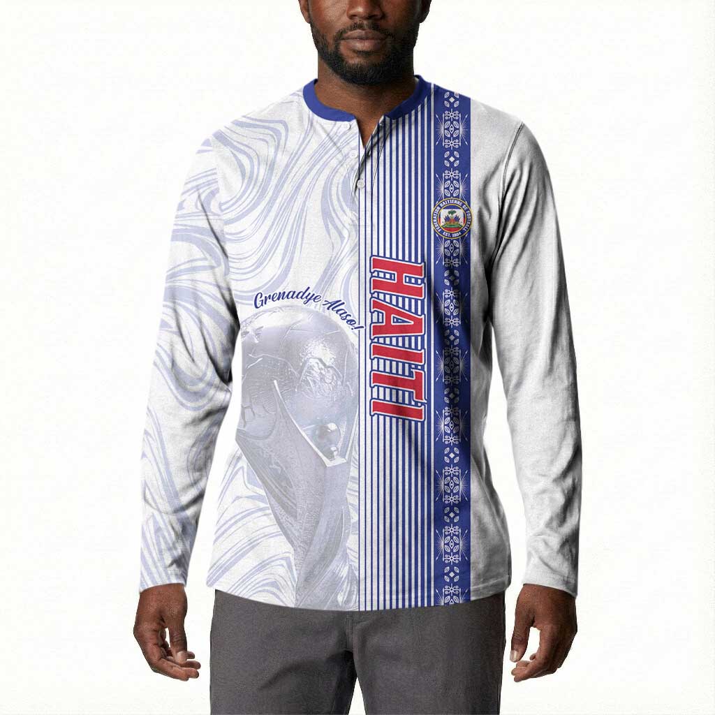 Custom Afro-Haiti Football Button Sweatshirt 2026 Grenadye Alaso White Version