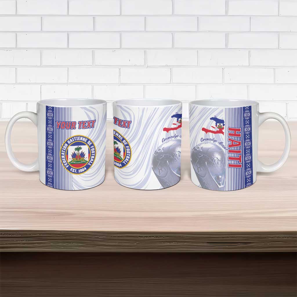 Custom Afro-Haiti Football Ceramic Mug 2026 Grenadye Alaso White Version - African Pride
