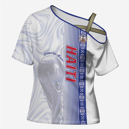 Custom Afro-Haiti Football Cross Shoulder Shirt 2026 Grenadye Alaso White Version - African Pride