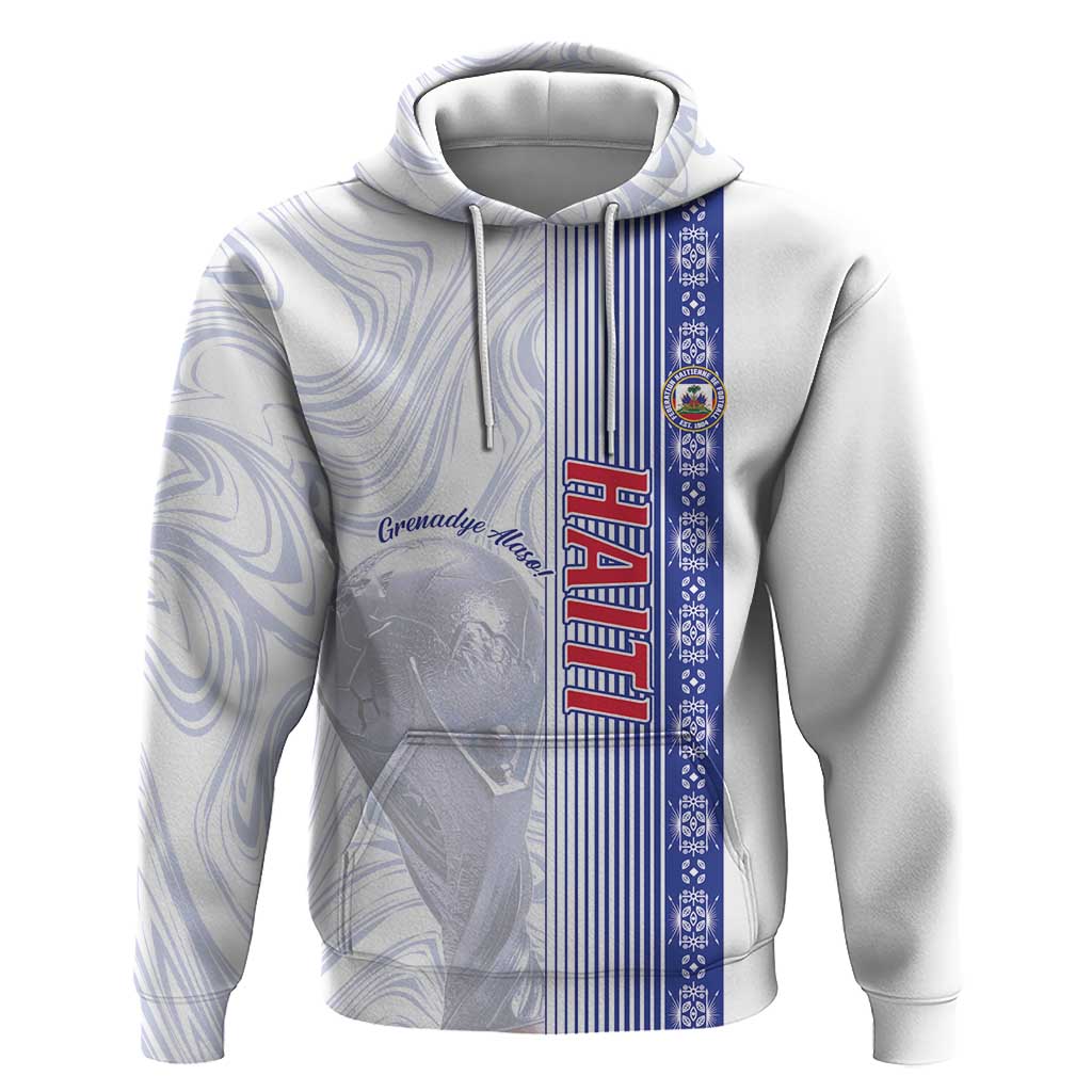 Custom Afro-Haiti Football Hoodie 2026 Grenadye Alaso White Version - African Pride