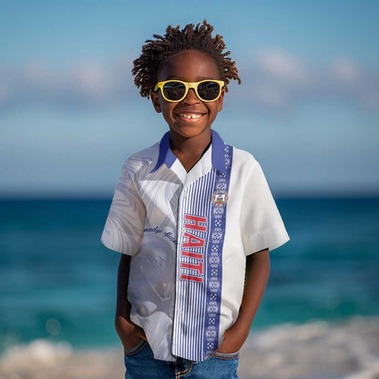 Custom Afro-Haiti Football Kid Hawaiian Shirt 2026 Grenadye Alaso White Version LT14