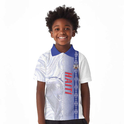 Custom Afro-Haiti Football Kid Polo Shirt 2026 Grenadye Alaso White Version LT14