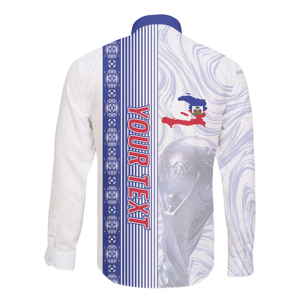 Custom Afro-Haiti Football Long Sleeve Button Shirt 2026 Grenadye Alaso White Version - African Pride