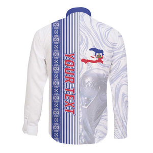 Custom Afro-Haiti Football Long Sleeve Button Shirt 2026 Grenadye Alaso White Version - African Pride