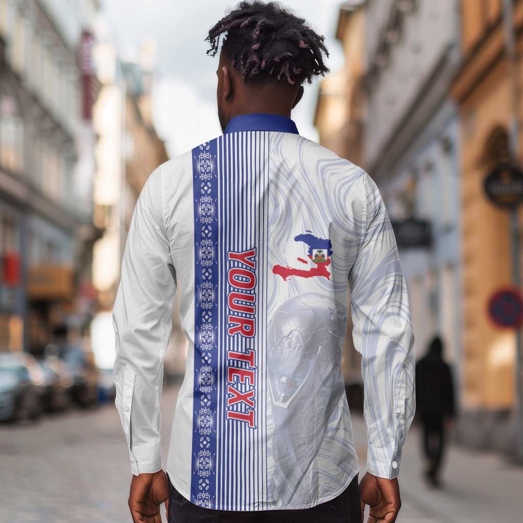 Custom Afro-Haiti Football Long Sleeve Button Shirt 2026 Grenadye Alaso White Version - African Pride