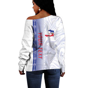 Custom Afro-Haiti Football Off Shoulder Sweater 2026 Grenadye Alaso White Version - African Pride