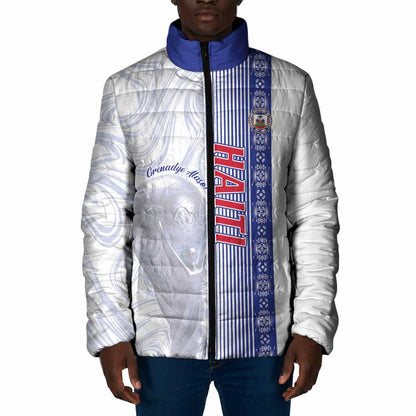 Custom Afro-Haiti Football Padded Jacket 2026 Grenadye Alaso White Version - African Pride