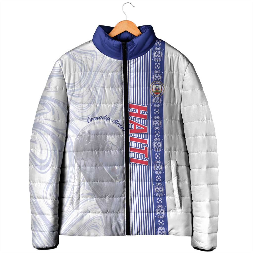 Custom Afro-Haiti Football Padded Jacket 2026 Grenadye Alaso White Version - African Pride