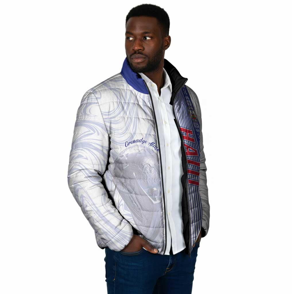 Custom Afro-Haiti Football Padded Jacket 2026 Grenadye Alaso White Version - African Pride
